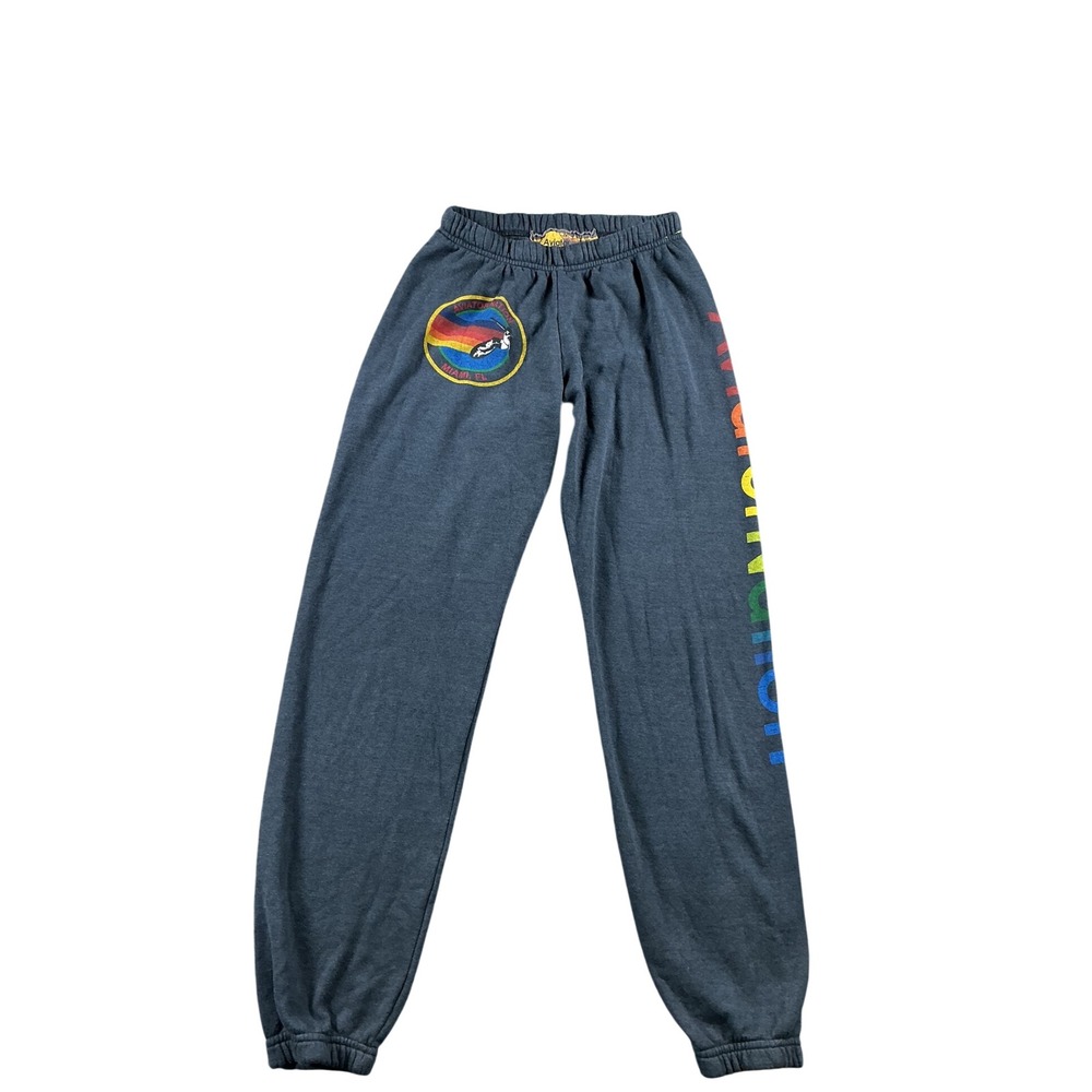 Aviator Nation Miami FL Rainbow Logo Sweatpants Gray Mens Medium Joggers